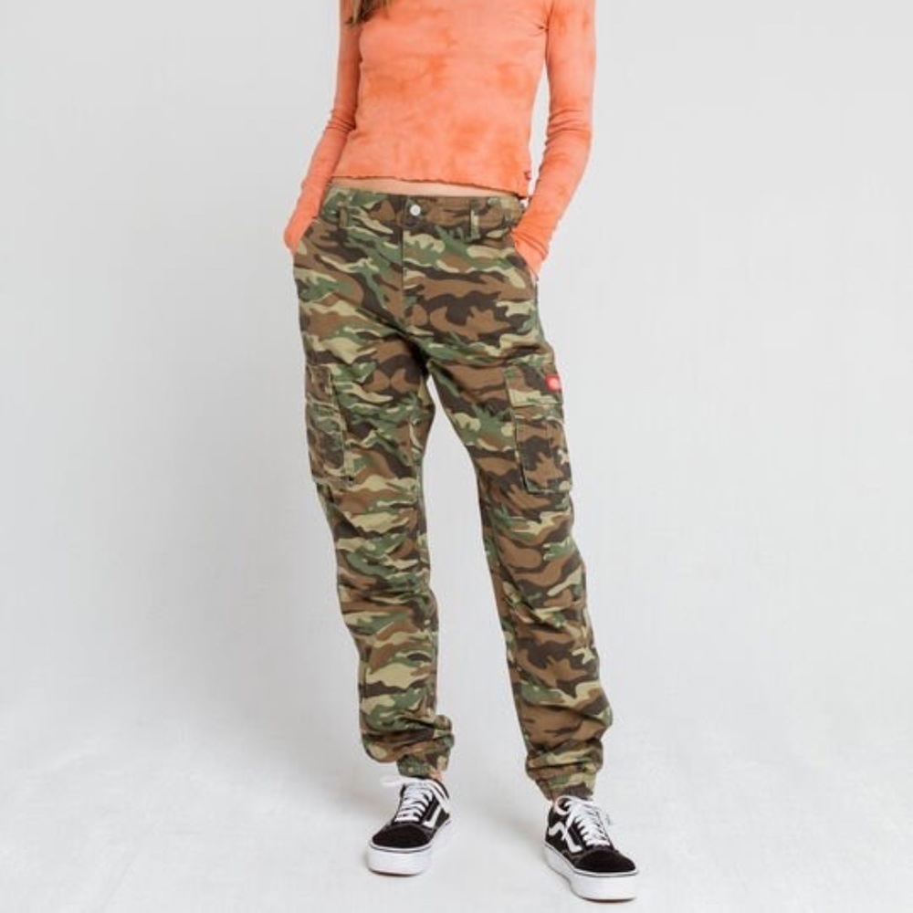 DICKIES BLACK CAMO Utility Womens Cargo Jogger Pants